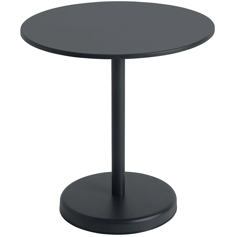 Linear Steel Café Table Ø70 cm Anthracite Black 