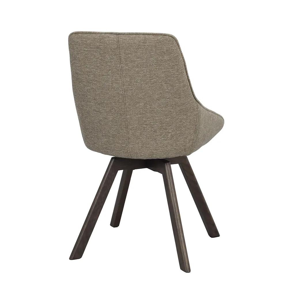 Alison dining chair darkbeige fabric/brown oak legs