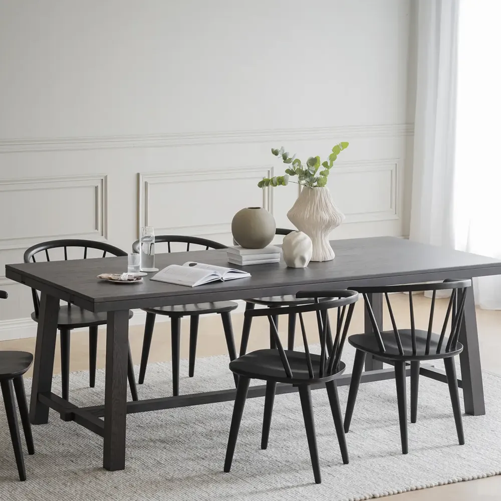 Brooklyn dining table 220x95 cm dark brown oak
