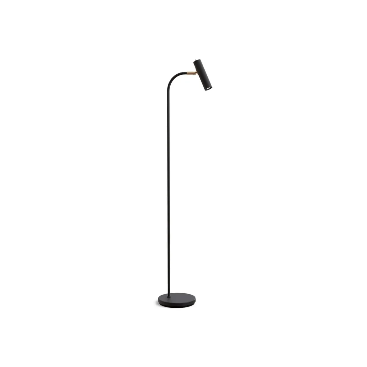 Slender floor lamp metal textured black/brass