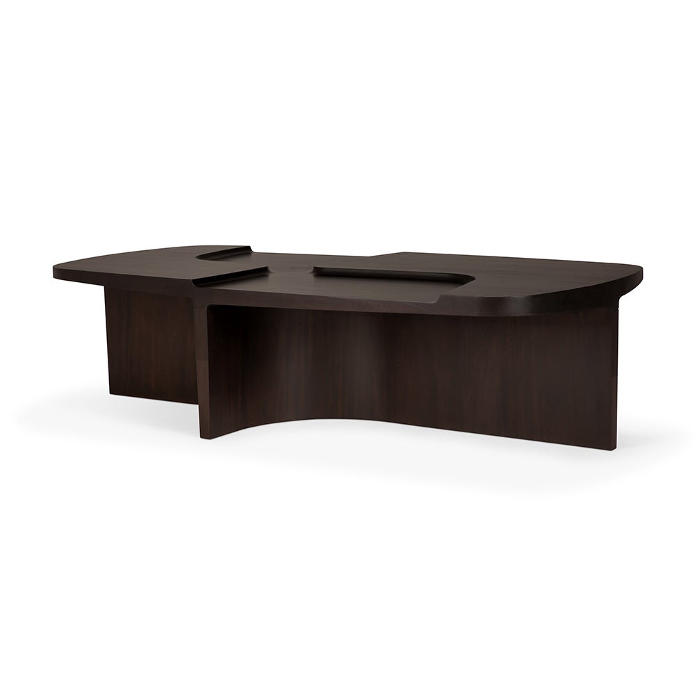 Brutalist Coffee Table Mahogany 143x75 cm