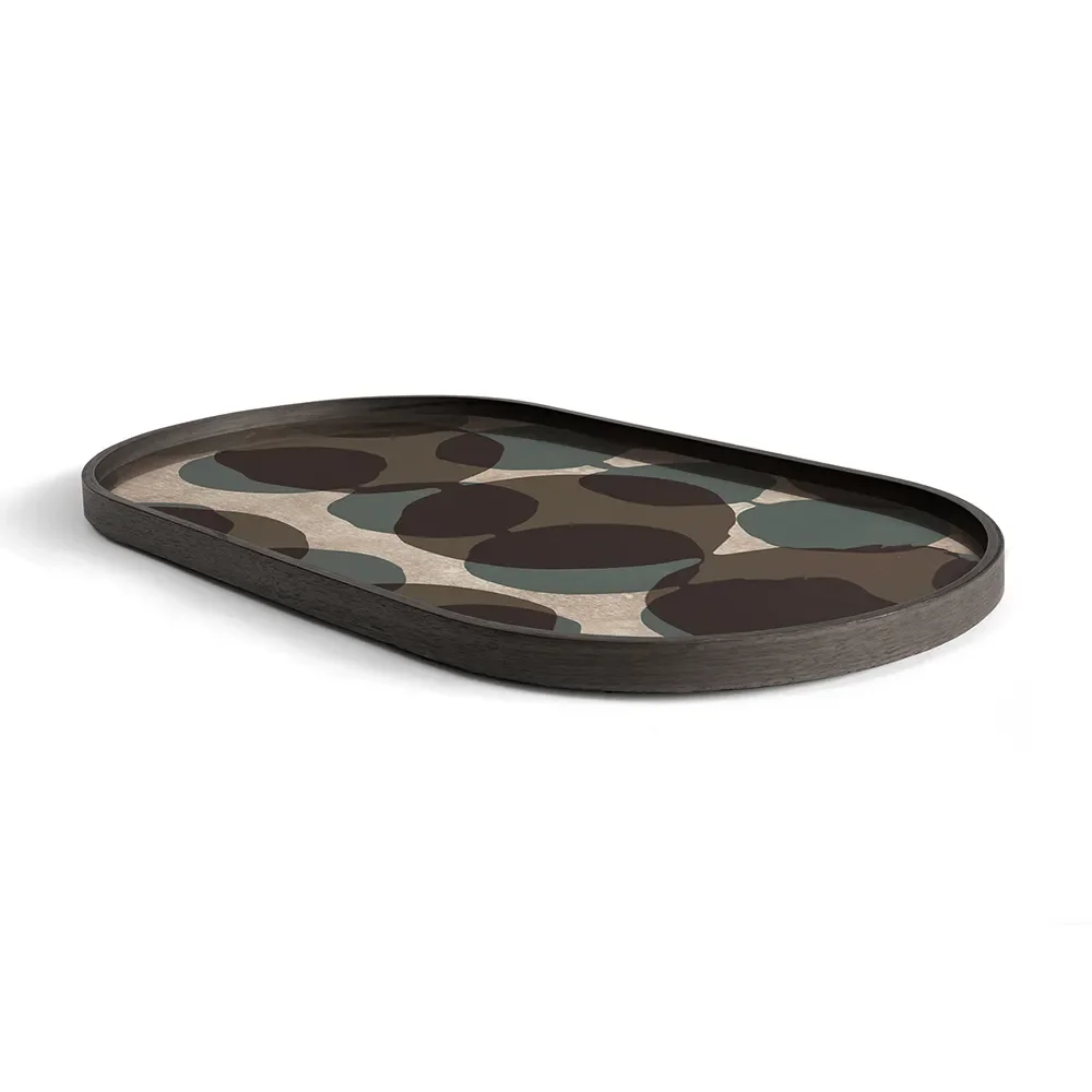 Connected Dots tray - glass - oblong - M