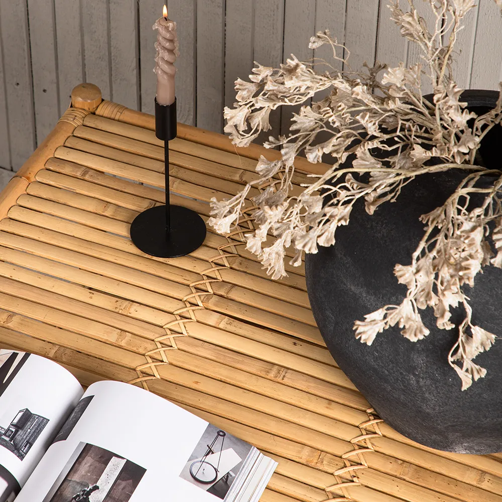 Cane coffee table 90x90 cm Bamboo