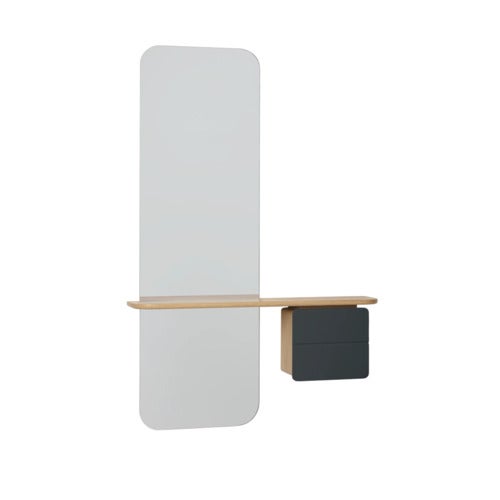 One More Look Mirror Solid Oak/Anthracite Grey