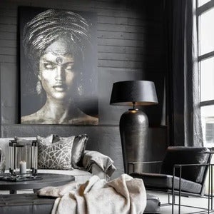 Wall decor Glamour girl sepia 120x180 cm
