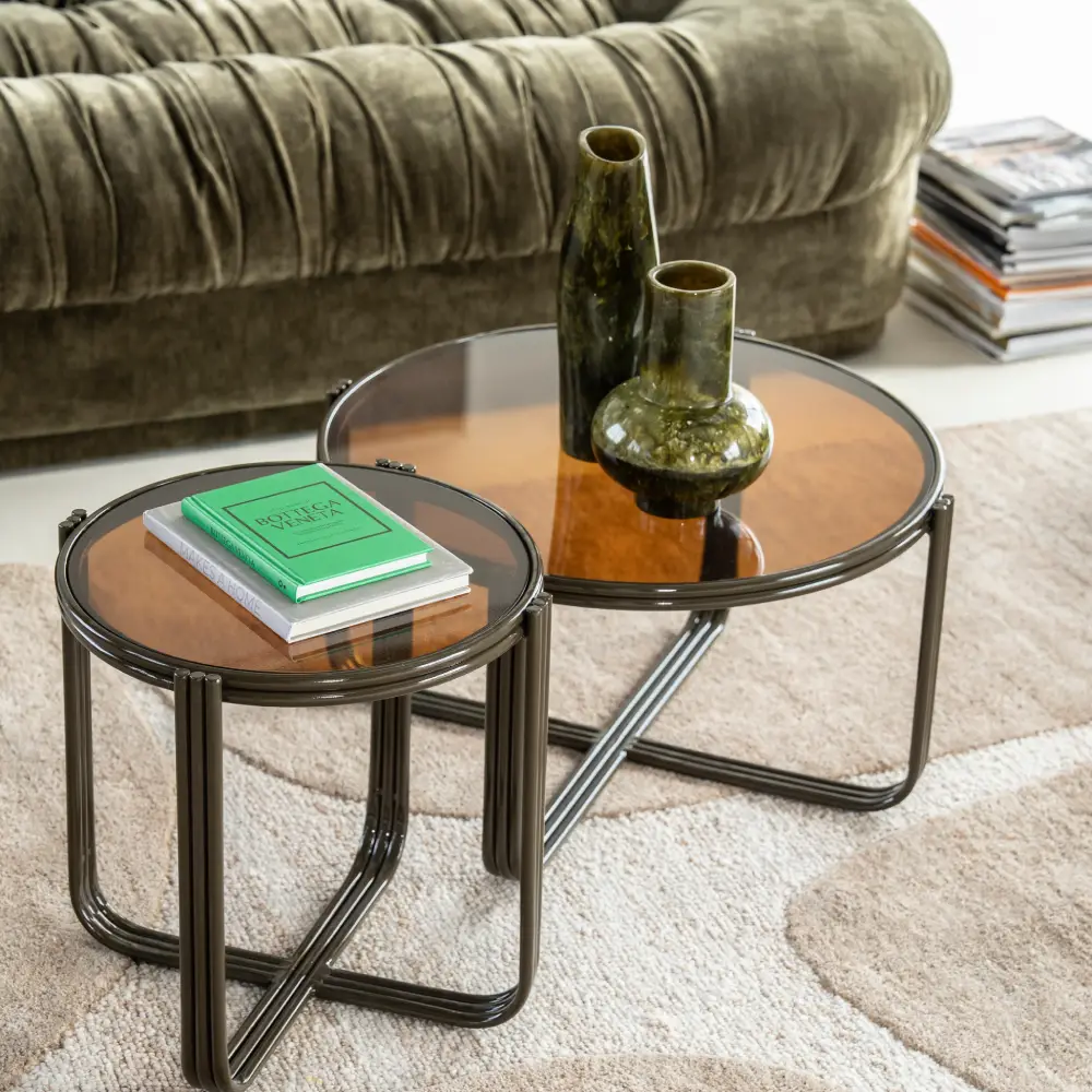 Coffee table Groovy - brown 63x63x35 cm