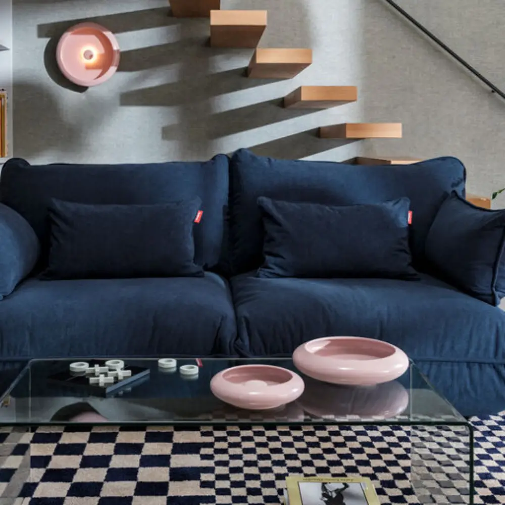 sumo hocker cord recycled deep blue