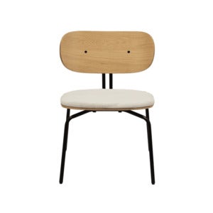 Curious Lounge Chair Oak/Black Teddy White