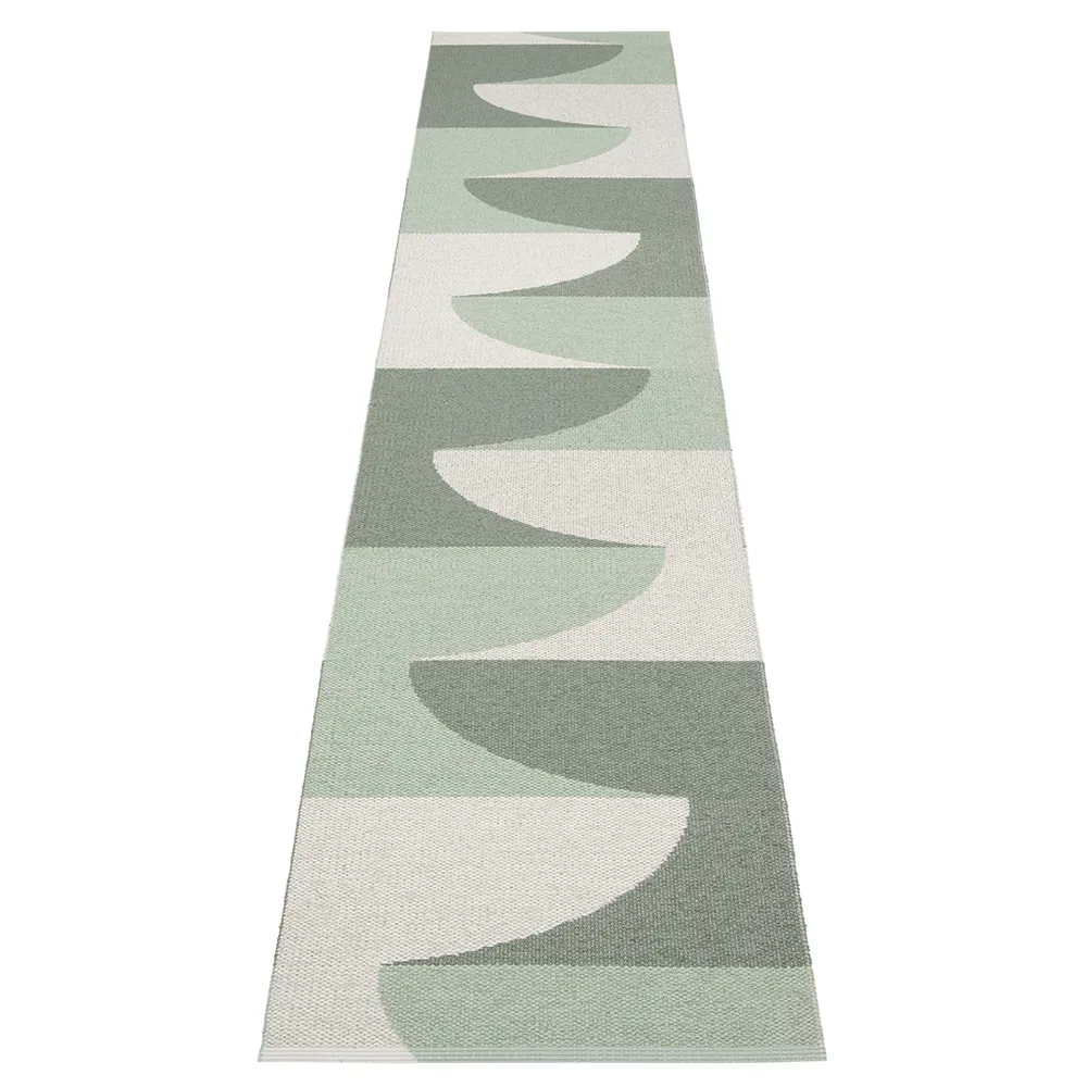 Hill carpet Army/Misty Mint/Fossil Grey 70 x 360cm