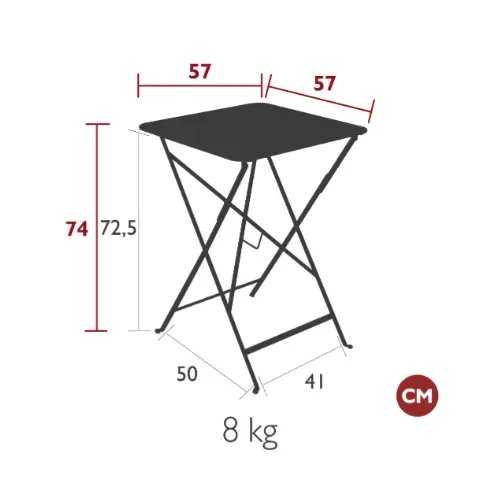 Bistro table 57x57 cm Acapulco blue