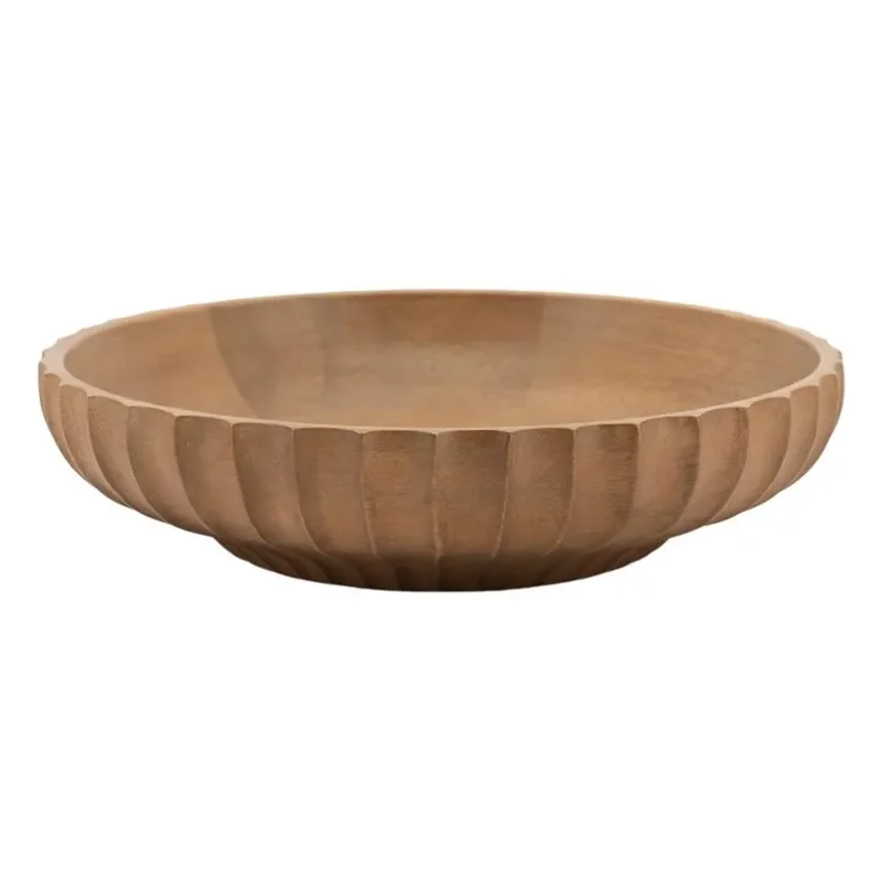 Yori large Bowl 25x25x6 cm Mango Wood Brown