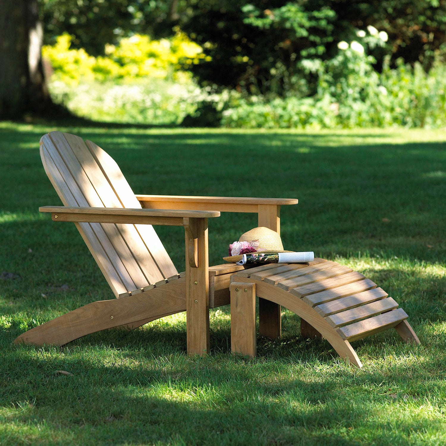 Adirondack deck chair stool teak