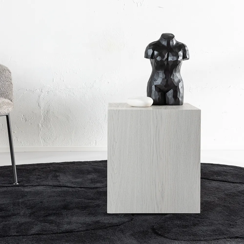 York Coffee Table 40x40 cm White Plastered