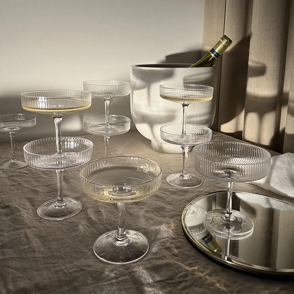 Ripple Champagne Saucers - Set of 2 - Clear