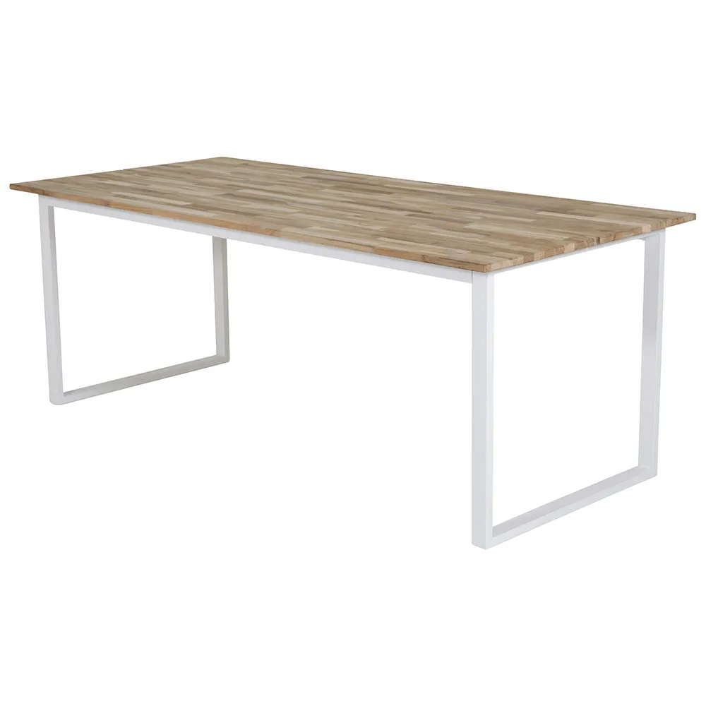 Cirebon Dining table 90x200 cm white/teak