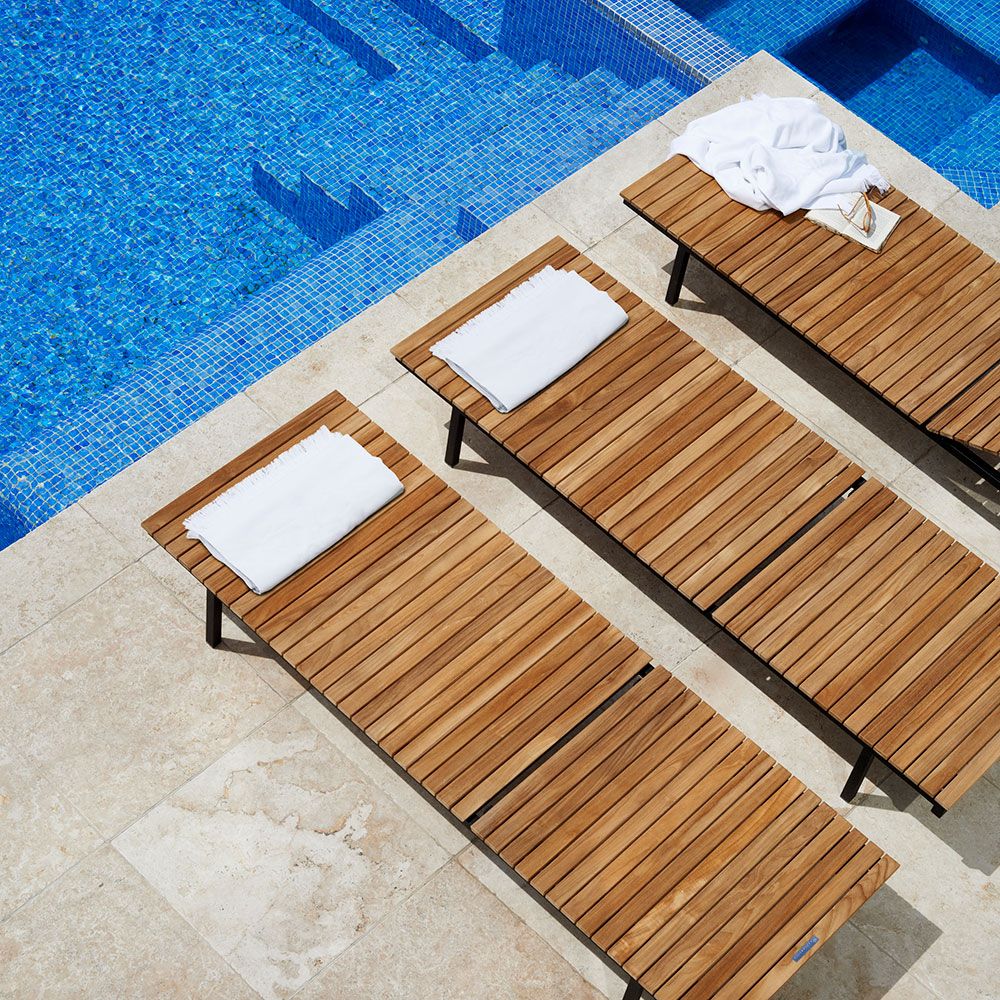 Häringe Sunbed Teak/Black