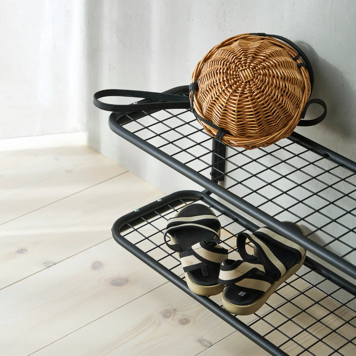 Classic Shoe shelf 110 cm Black Black