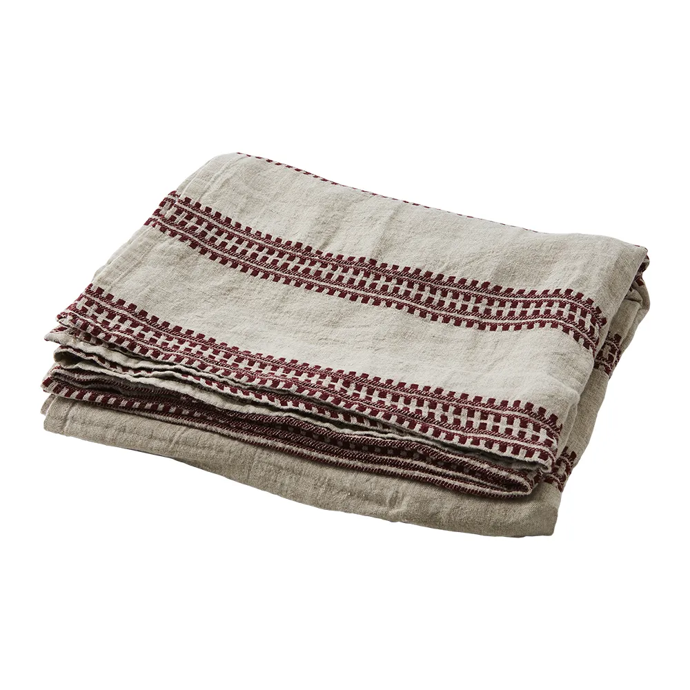 NOEL Tablecloth Red/linen 350x140 cm