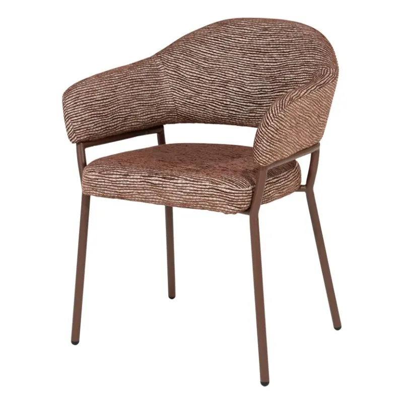 Noda 61x61x80 cm Metal, Foam & Fabric chestnut brown
