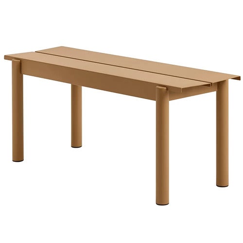 Linear Steel Bench 110x34 cm Burnt Orange 