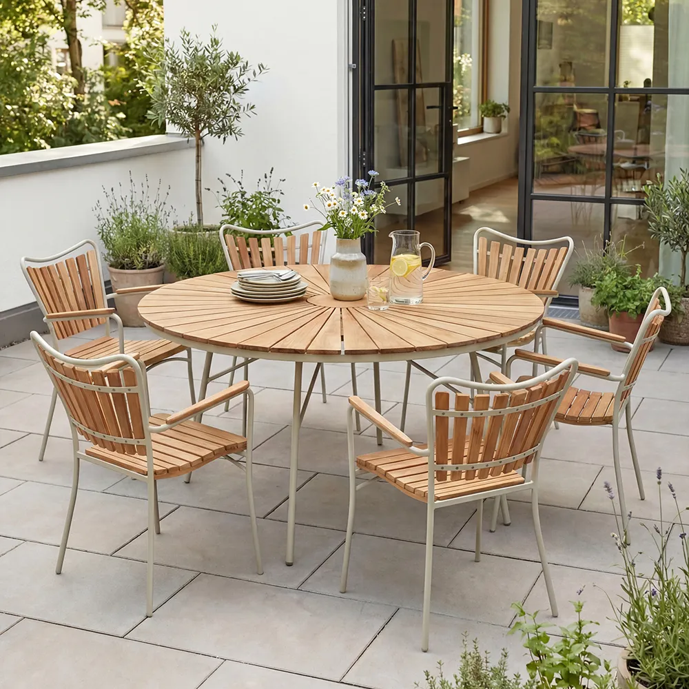 Ellen armchair sandy grey / teak