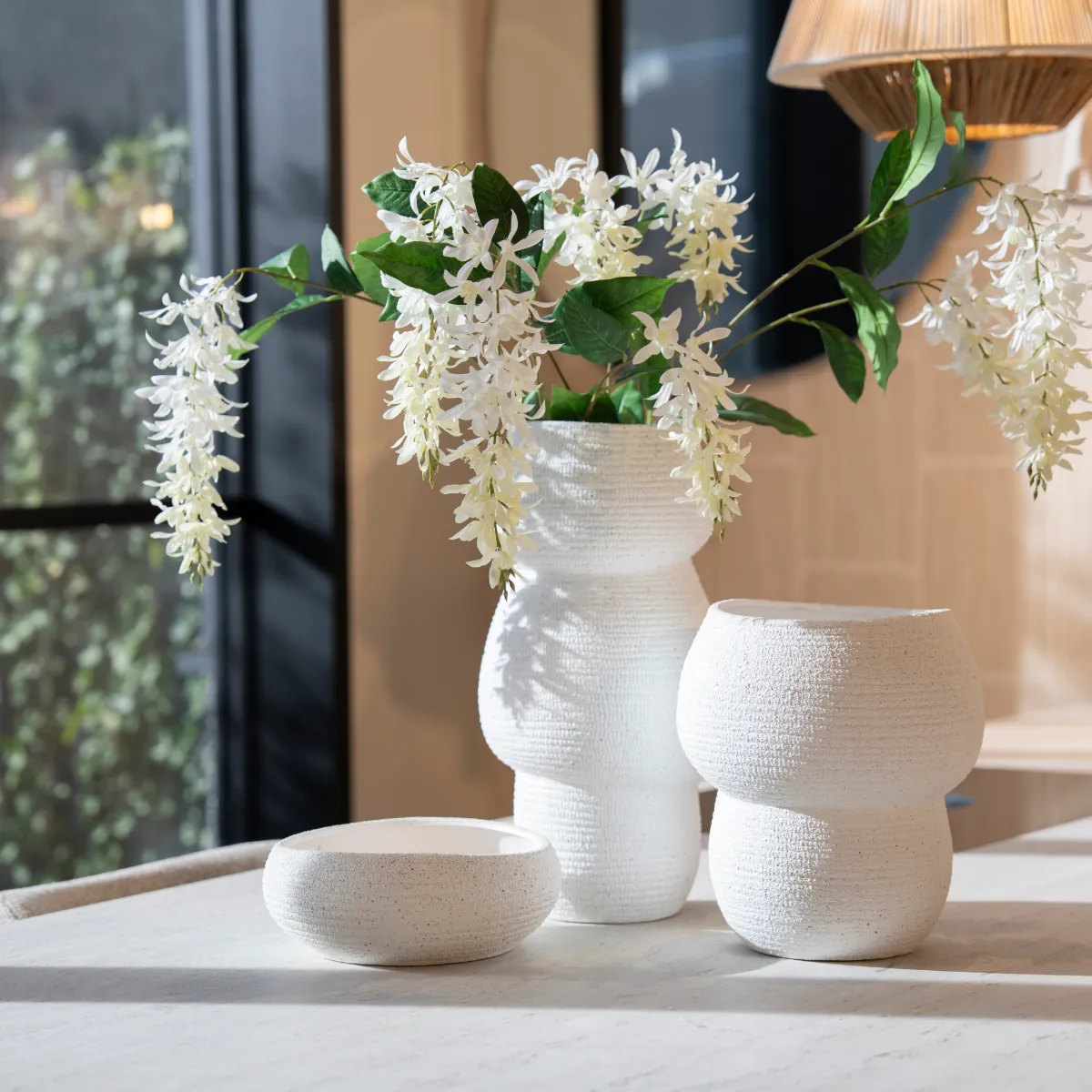 Grava Bowl 26,5x26,5x9,5 cm Earthenware Off white