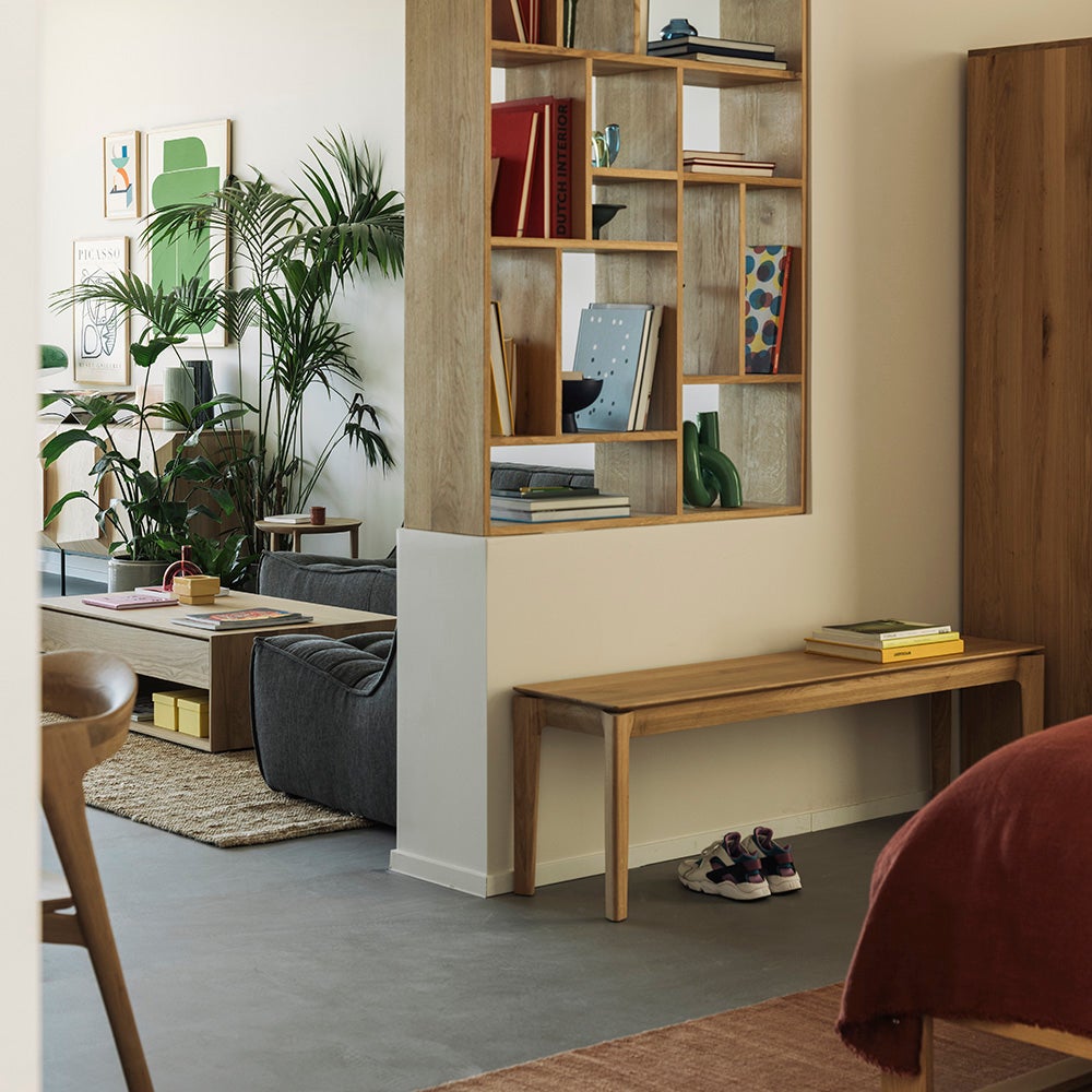 Bok bench Lacquered teak 35X126 cm