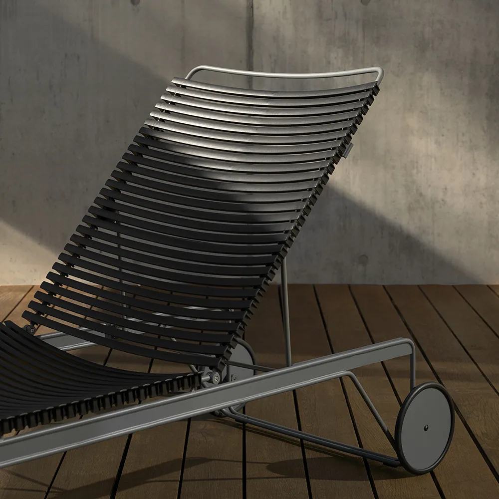 Click Adjustable chaise longue Beige. Frame: Grey