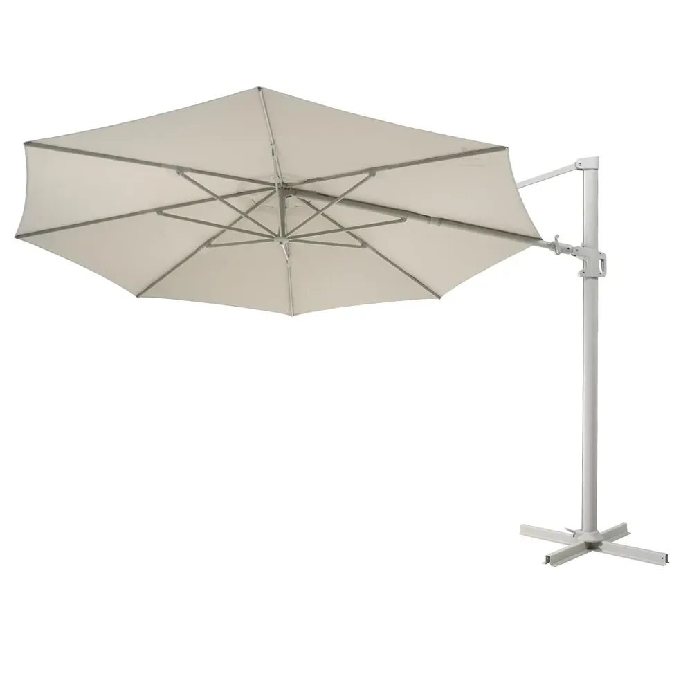 Vinovo hanging parasol Ø350 cm Light Grey/Khaki