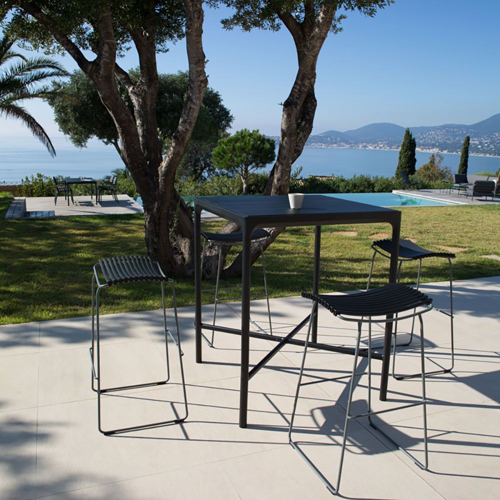 Four bar table 90x90 cm black aluminium