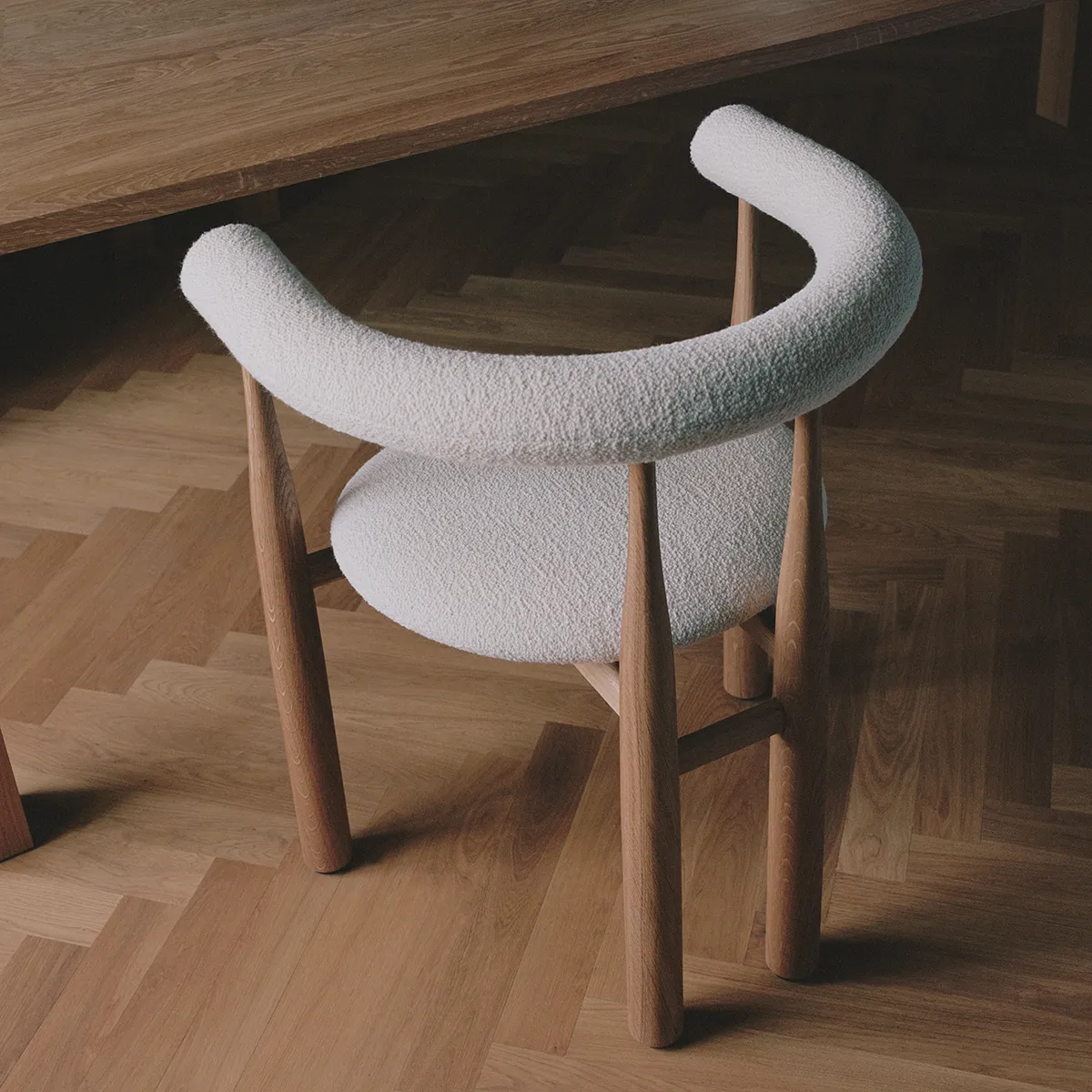 Upholstered Dining Chair Bukowski Black Wooly
