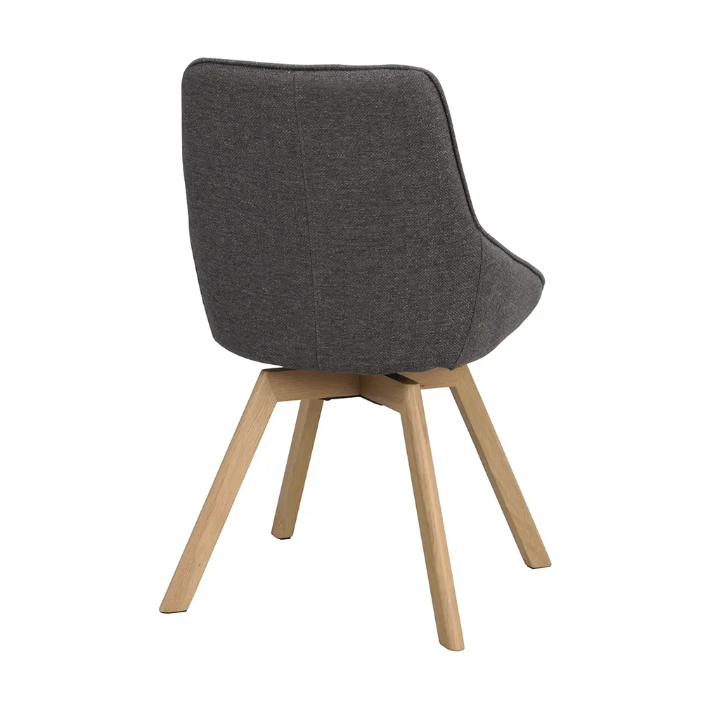 Alison dining chair grey fabric/oak legs