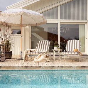 Arts sun lounger Soft White / Yellow Stripes