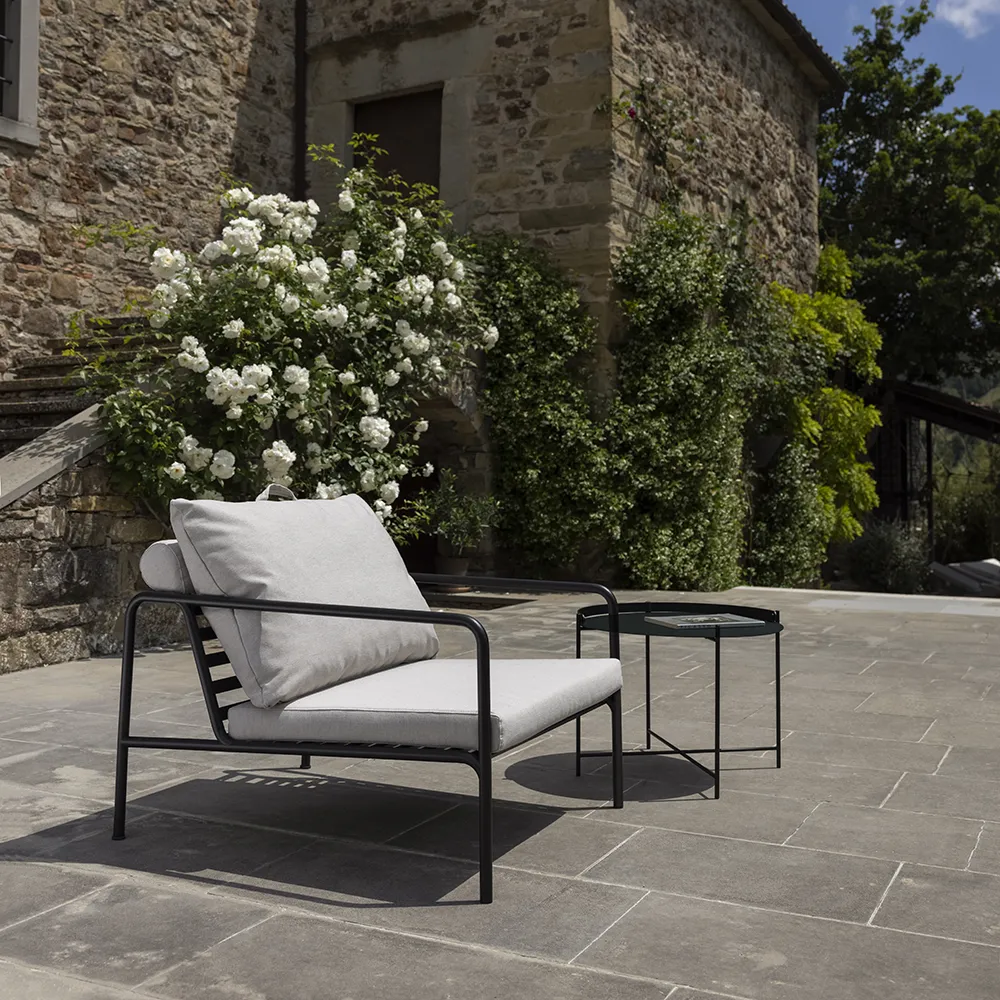 Avon Armchair Dark Grey/White