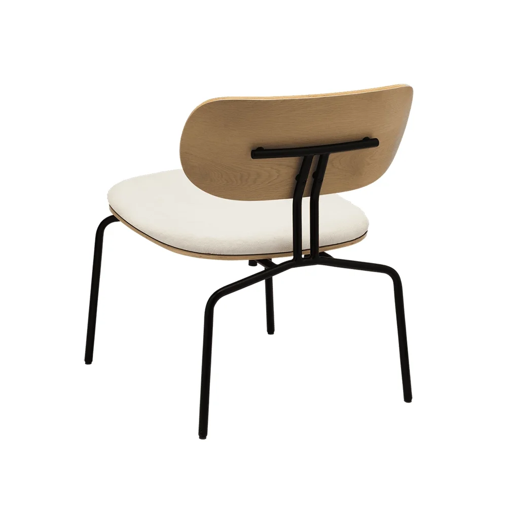 Curious Lounge Chair Oak/Black Teddy White