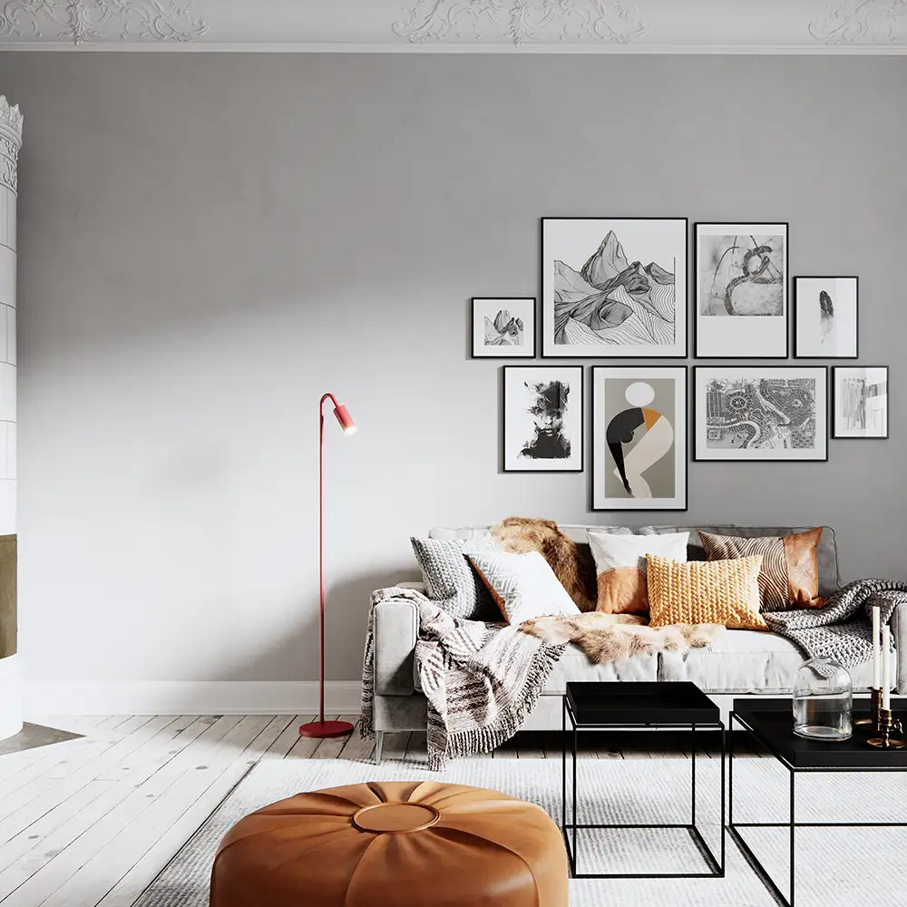 Curve Floor Lamp Dark Red