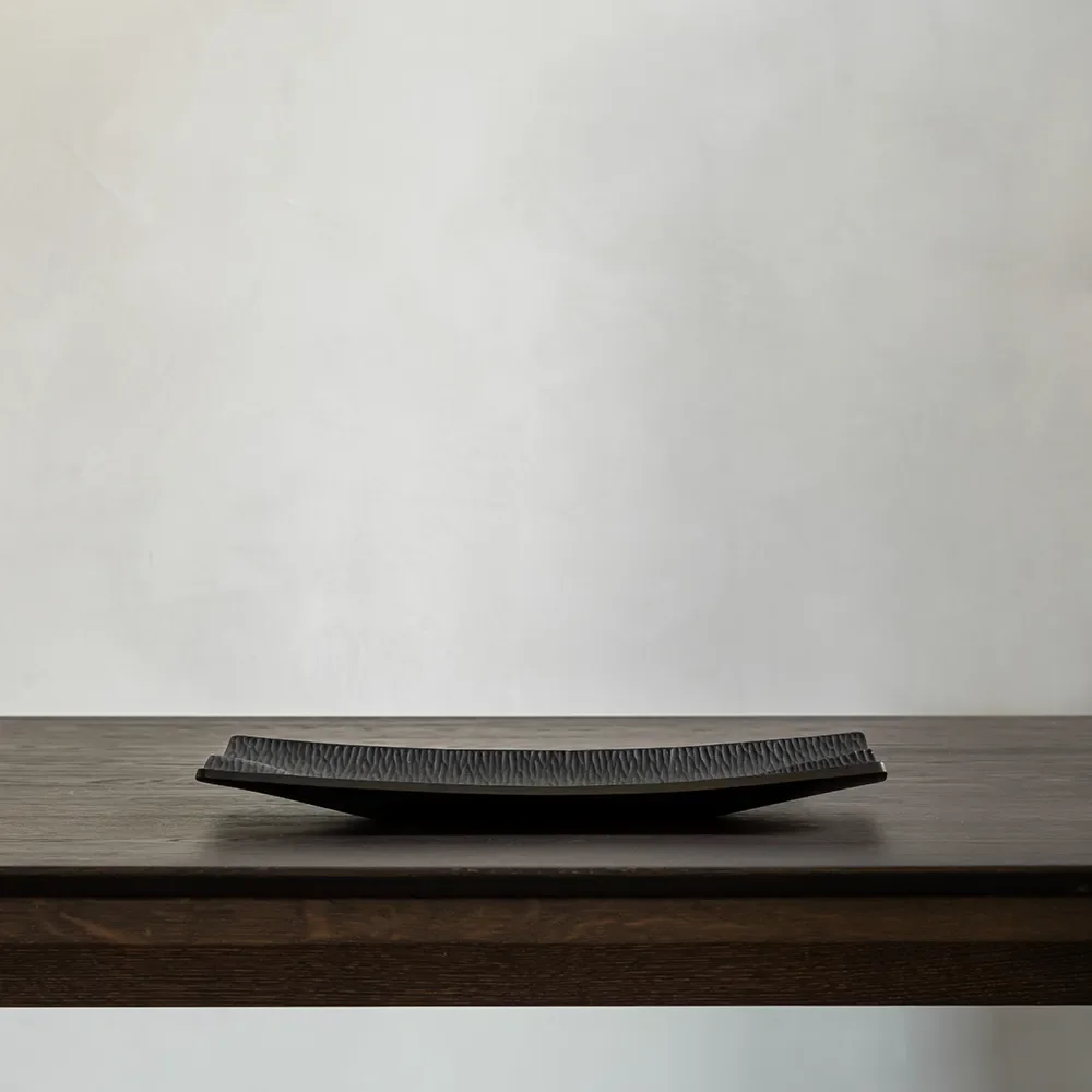  Japan tray black lacquered mahogany