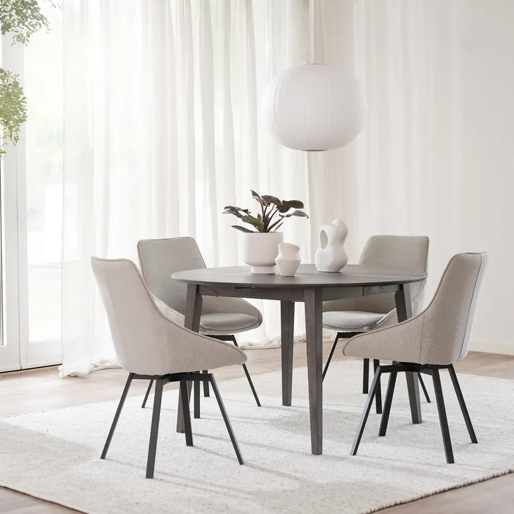 Filippa dining table 120-165x120 cm dark brown oak