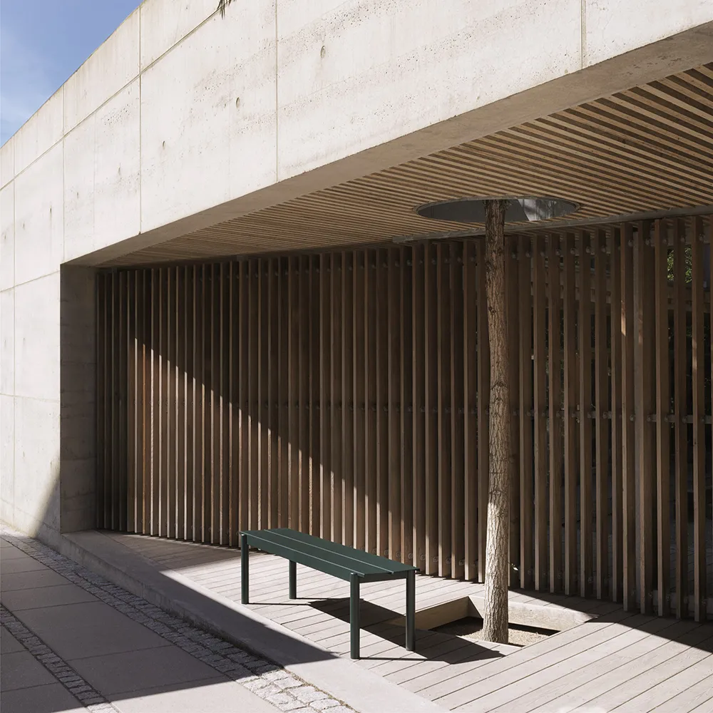 Linear Steel Bench 170x34 cm Dark Green 