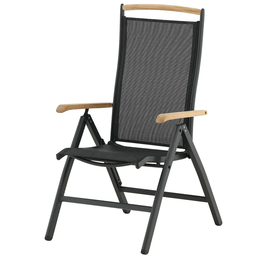 Panama Positioning Chair Black/Teak 2-pack