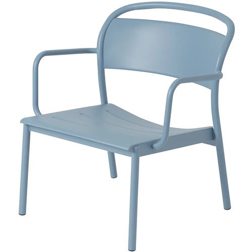 Linear Steel Lounge Armchair Pale Blue 