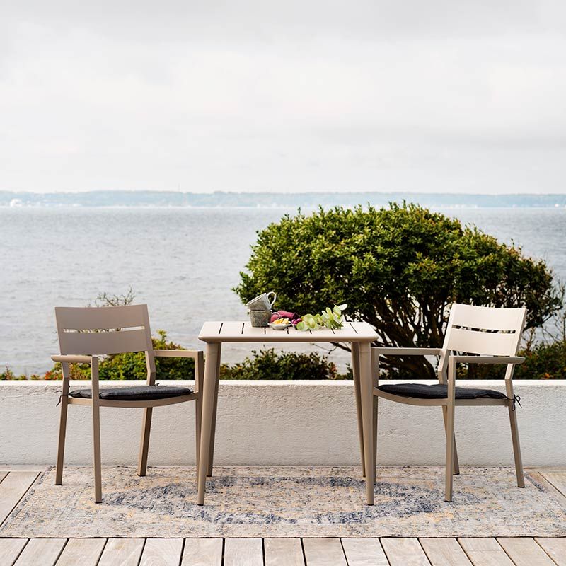 Nimes dining table 78x78 cm khaki