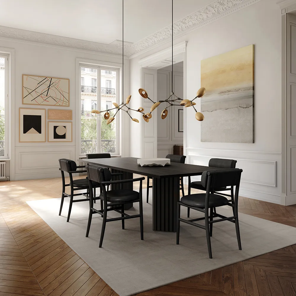 Nama Dining Chair - Coffee Black, Aniline leather black