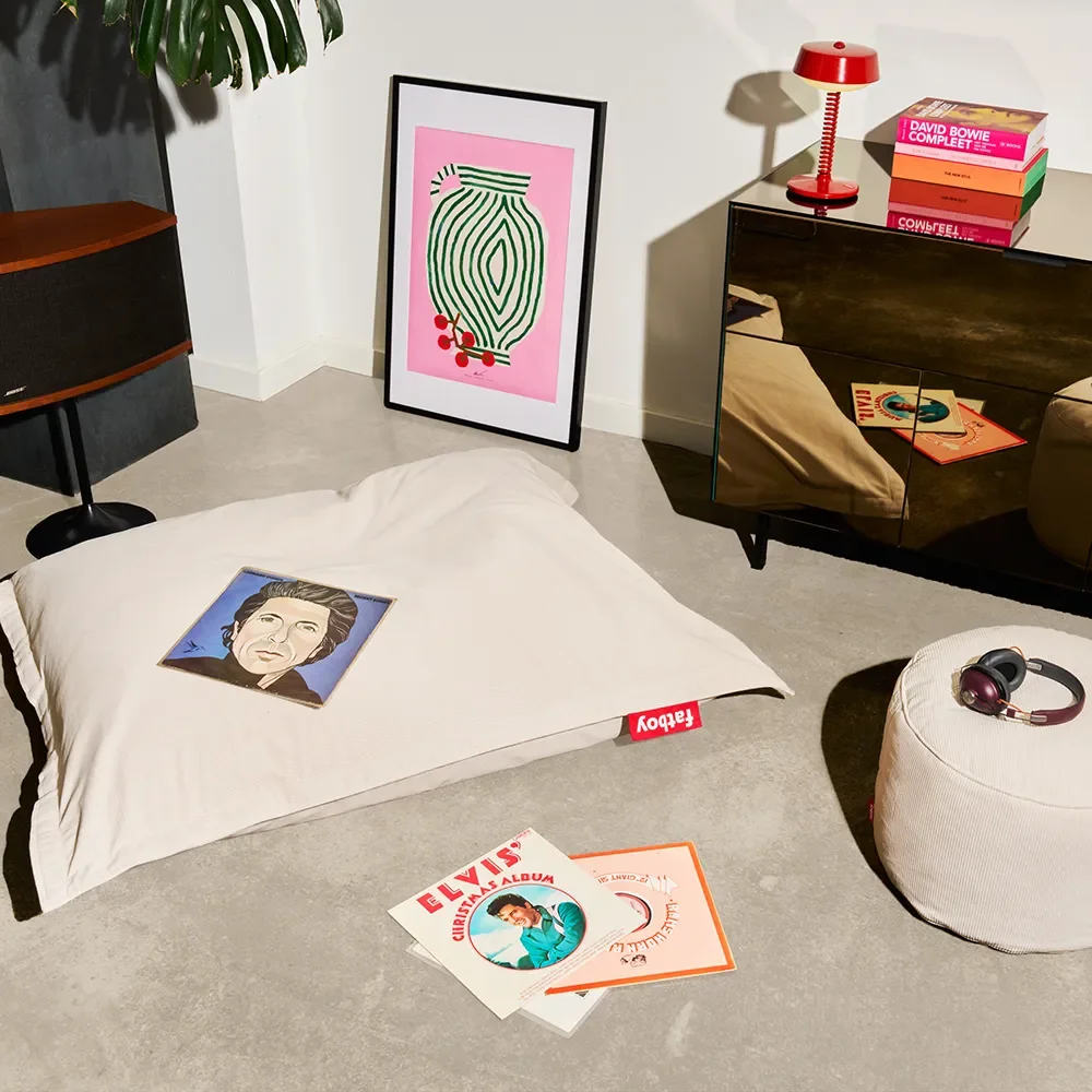 Recycled original slim cord Beanbag cream