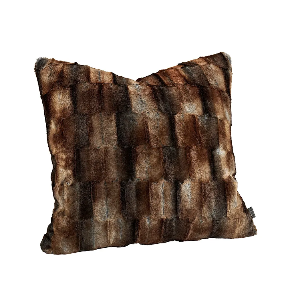 BELMONT Cushion Cover Brown/Simply Greige with woven back 60x40 cm