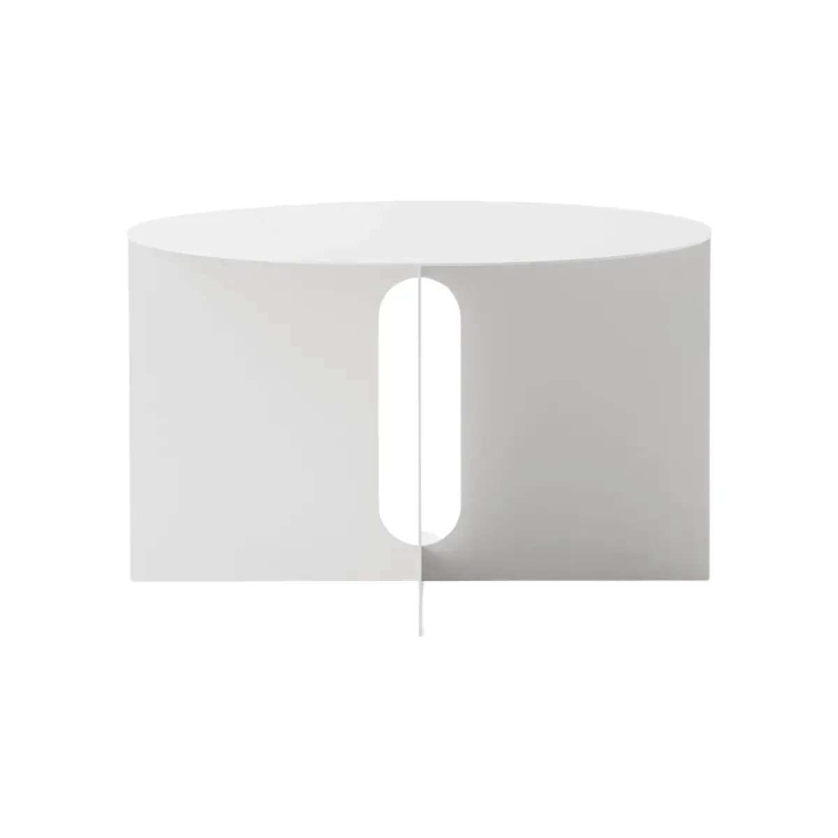 Androgyne Side table/base Ivory Steel - Ø63 cm