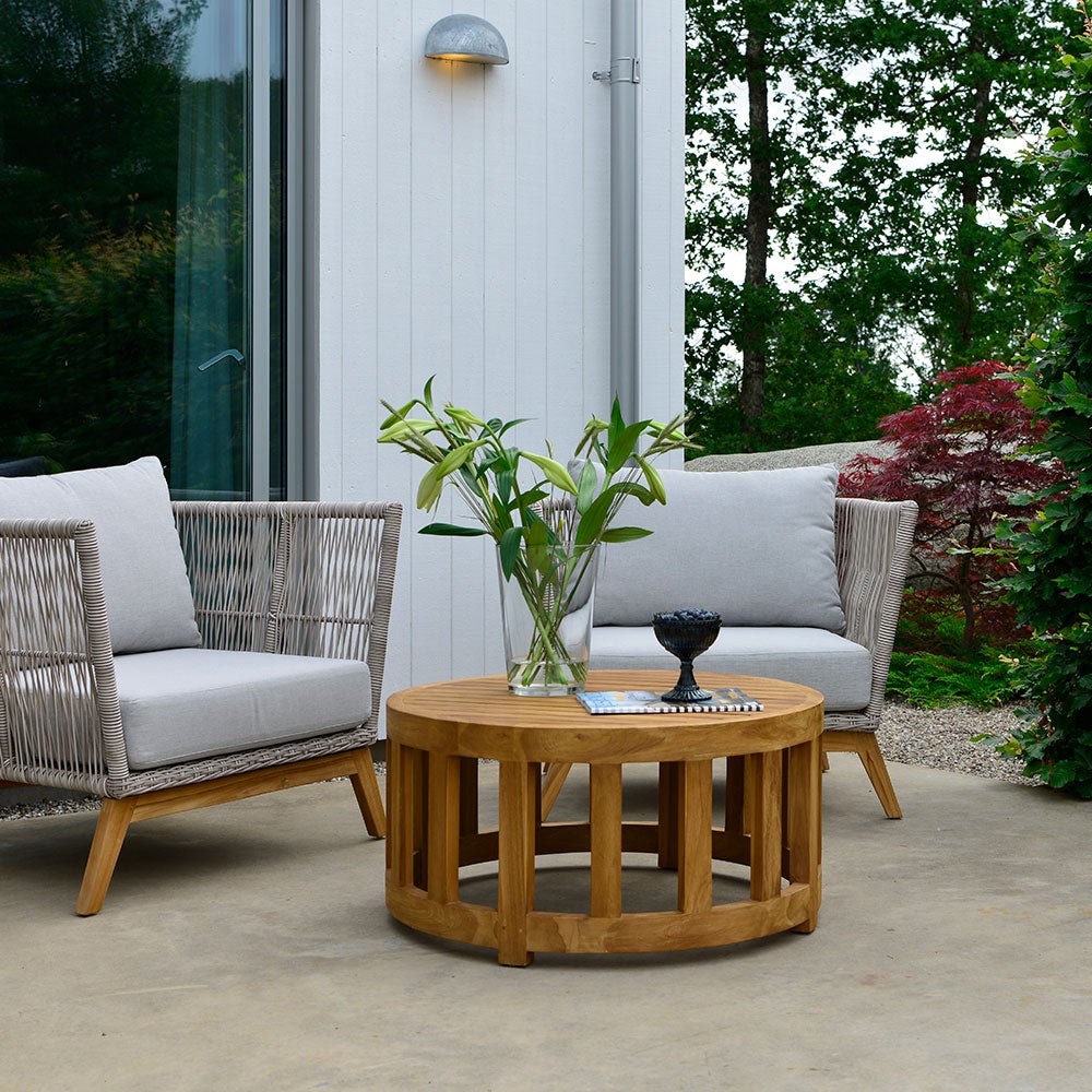 Lounge coffee table 80 cm teak 