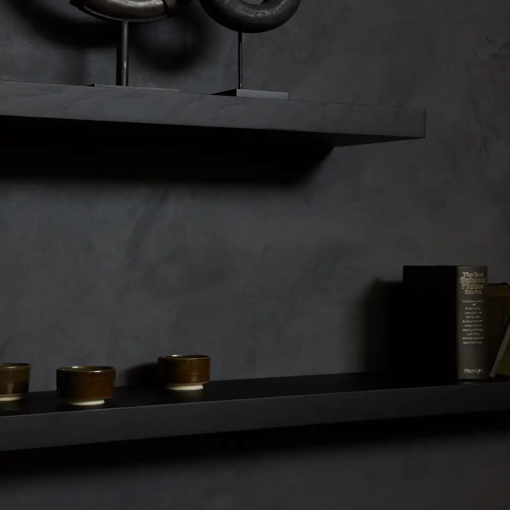  Wall shelf Blackvarnished oak 140x22 cm