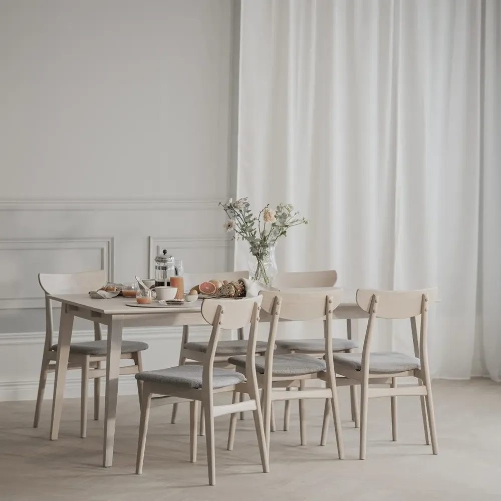 Filippa dining table 180x90 cm white pigmented oak