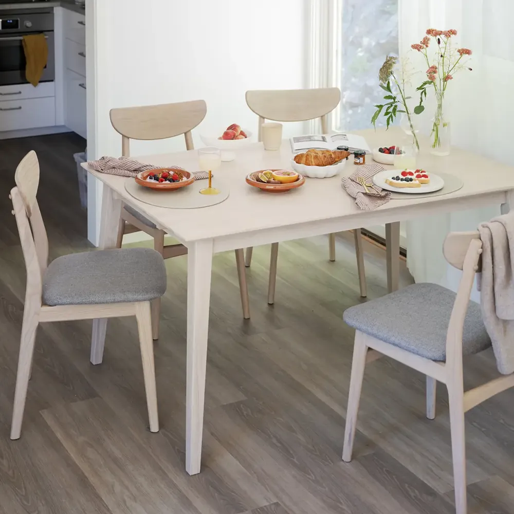 Filippa dining table 140x90 cm white pigmented oak